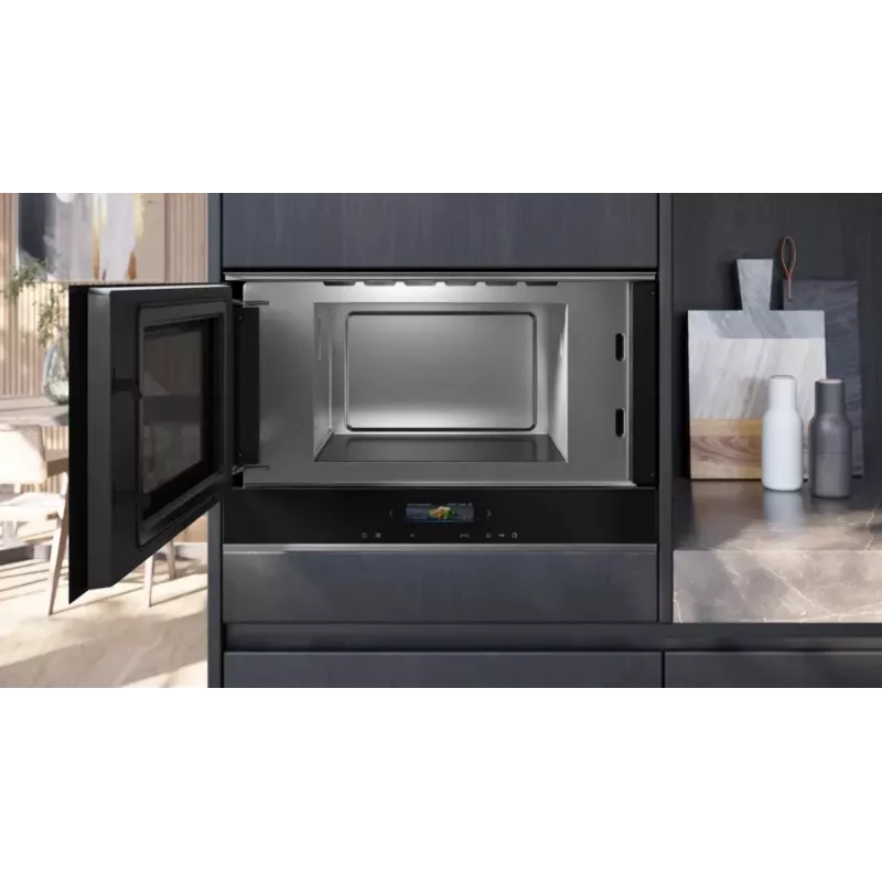 Siemens iQ700 BF722L1B1 mikrobangų krosnelė Juoda Solo mikrobangų krosnelė Įmontuojama 21 L 900 W