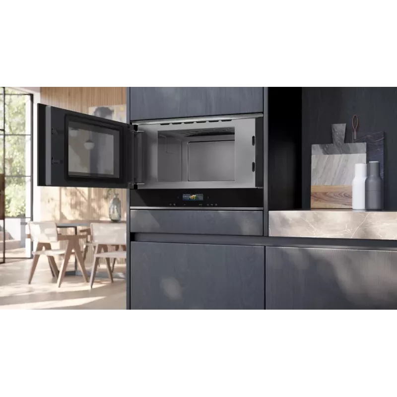 Siemens iQ700 BF722L1B1 mikrobangų krosnelė Juoda Solo mikrobangų krosnelė Įmontuojama 21 L 900 W