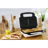 Sumuštinių keptuvas Tefal SW7011 — 850 W, nerūdijantis plienas ir balta, kompaktiškas 238×276×98 mm