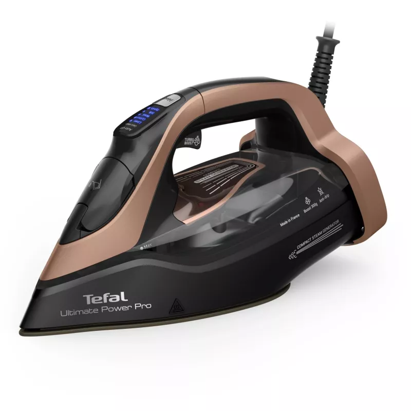 Tefal Ultimate Power Pro FV9E50 sausas ir garinis lygintuvas Durilium AirGlide Autoclean padas 3200 W juoda, varinė