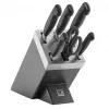 Peilių/įrankių bloko rinkinys ZWILLING 35148-507-0 — 7 dalių rinkinys su virėjo peiliu, duonos peiliu, skutimo peiliu, virtuvinėmis žirklėmis, pilku bloku
