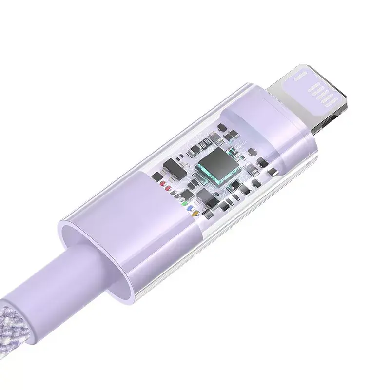 USB įkrovimo laidas Baseus Gem P10373003511-01 — 2 m, 2,4 A, USB-A į Lightning, violetinis
