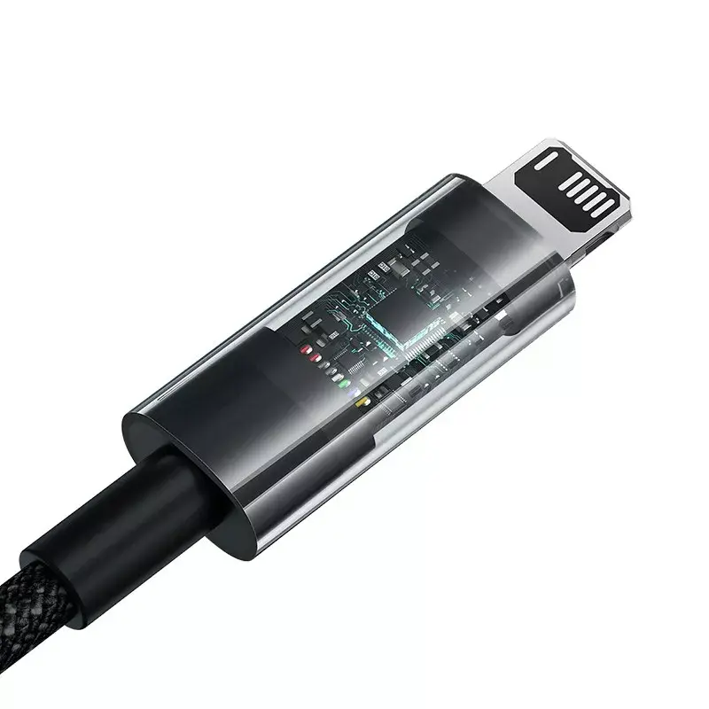 USB įkrovimo laidas Baseus Gem P10373003111-00, 1 m, 2,4 A, nailono apvalkalas, Lightning, USB-A, juoda