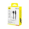 USB įkrovimo laidas Baseus Gem P10373003111-00, 1 m, 2,4 A, nailono apvalkalas, Lightning, USB-A, juoda
