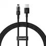 USB įkrovimo laidas Baseus Gem P10373003111-00, 1 m, 2,4 A, nailono apvalkalas, Lightning, USB-A, juoda