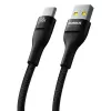 USB A į USB C laidas Baseus Flash 2 1 m 100 W juodas, USB PD, 480 Mbps, nailonas