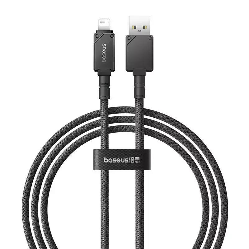 USB-A į Lightning laidas Baseus P10355802111-00 — 1 m, 5V/2.4A, USB PD, aramidinis pluoštas, juodas