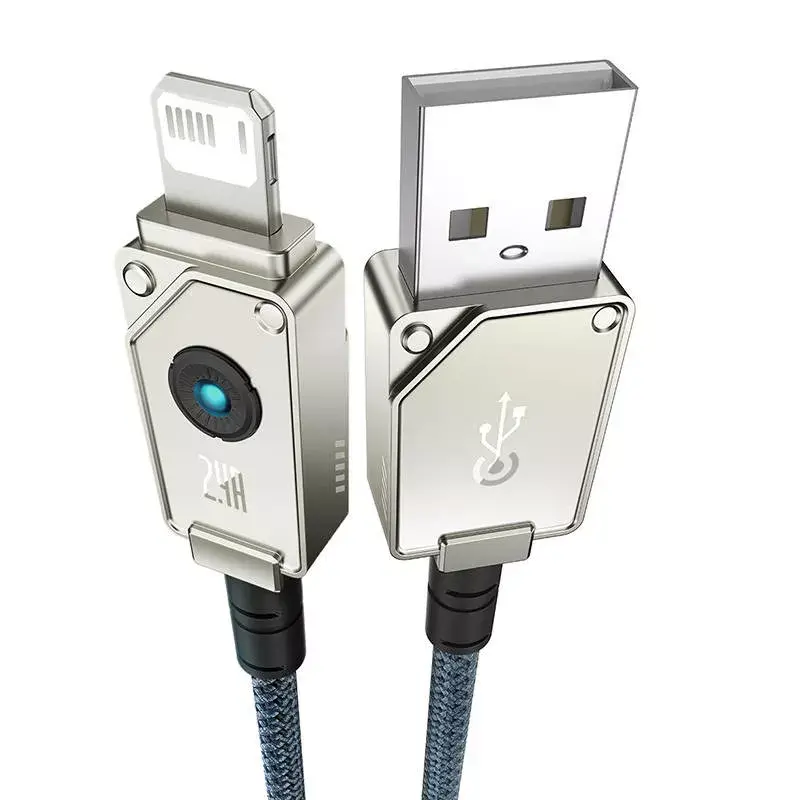 USB A – Lightning laidas Baseus 1 m 5 V 2.4 A baltas, USB PD, 480 Mbps
