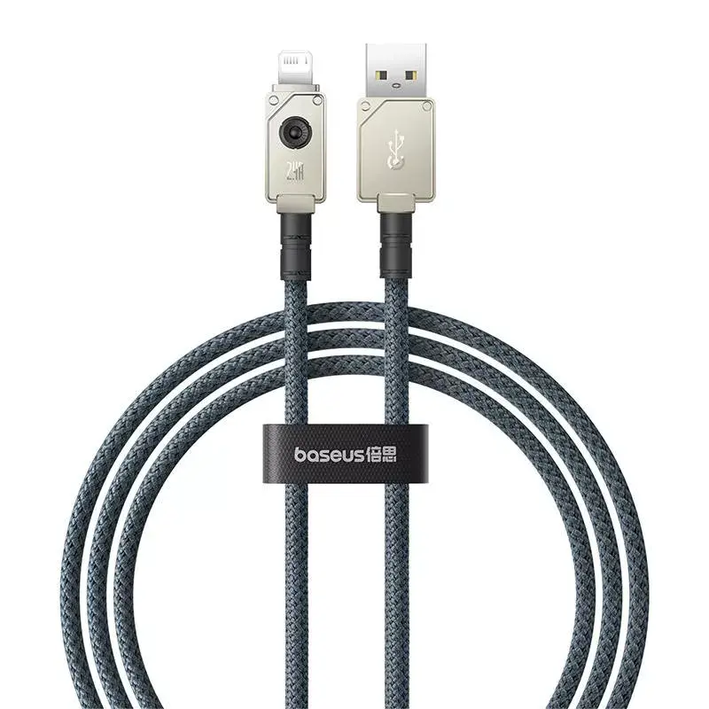 USB A – Lightning laidas Baseus 1 m 5 V 2.4 A baltas, USB PD, 480 Mbps