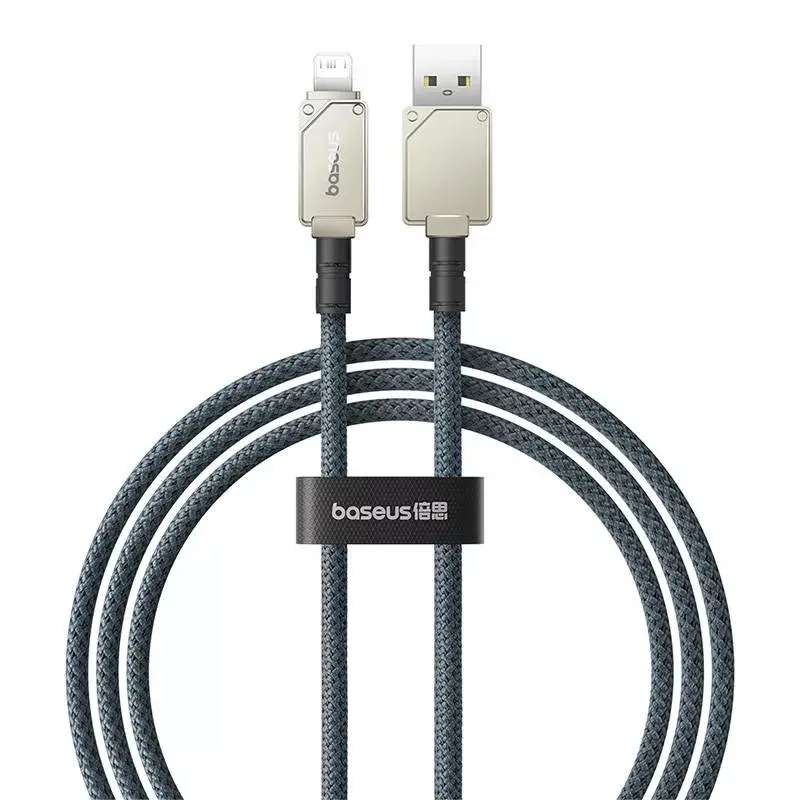 USB A – Lightning laidas Baseus 1 m 5 V 2.4 A baltas, USB PD, 480 Mbps