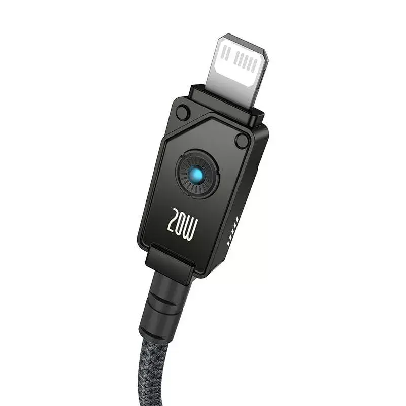 USB-C į Lightning laidas Baseus Unbreakable 1m 20W — Aramidinis pluoštas, 480 Mbit/s, juodas