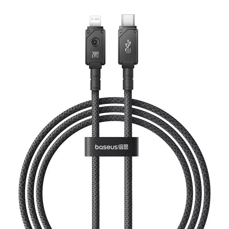 USB-C į Lightning laidas Baseus Unbreakable 1m 20W — Aramidinis pluoštas, 480 Mbit/s, juodas