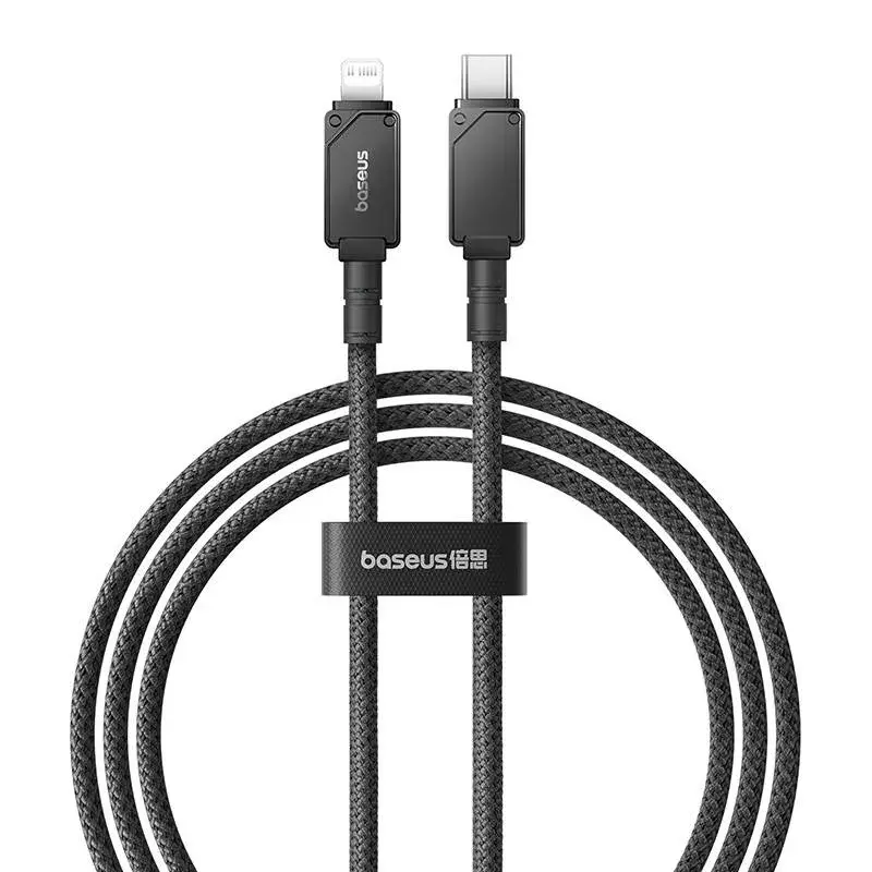 USB-C į Lightning laidas Baseus Unbreakable 1m 20W — Aramidinis pluoštas, 480 Mbit/s, juodas