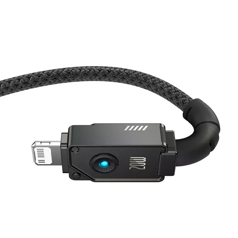 USB-C į Lightning laidas Baseus Unbreakable 1m 20W — Aramidinis pluoštas, 480 Mbit/s, juodas