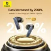Belaidės į ausis įdedamos ausinės Baseus 35 True — Bluetooth 5.3, ANC, 8 val. atkūrimas (ANC išjungtas), 65 val. su dėklu, 800 mAh dėklas, USB-C, juoda