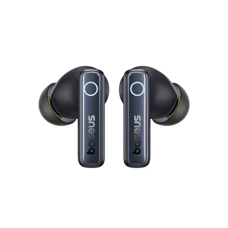 Belaidės į ausis įdedamos ausinės Baseus 35 True — Bluetooth 5.3, ANC, 8 val. atkūrimas (ANC išjungtas), 65 val. su dėklu, 800 mAh dėklas, USB-C, juoda