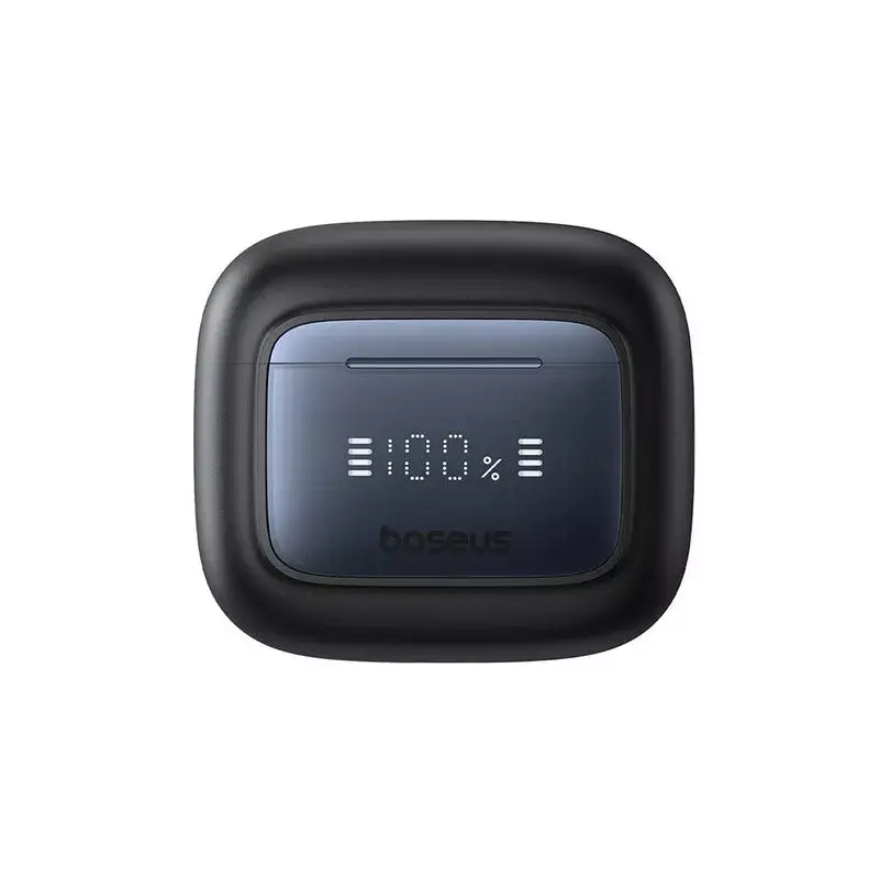 Belaidės į ausis įdedamos ausinės Baseus 35 True — Bluetooth 5.3, ANC, 8 val. atkūrimas (ANC išjungtas), 65 val. su dėklu, 800 mAh dėklas, USB-C, juoda