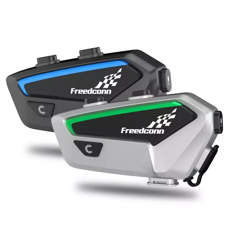 Motociklo domofono ausinės FreedConn FX juodos — „Bluetooth 5.0“, IP67, veikimo nuotolis 2000 m, 30 val. pokalbio laiko