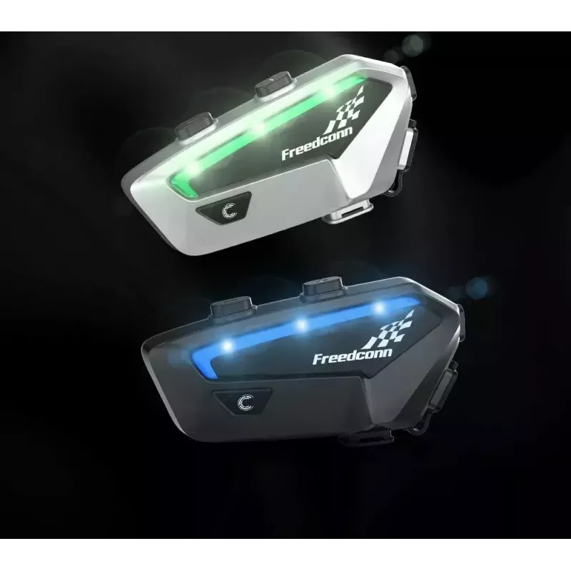 Motociklo domofono ausinės FreedConn FX juodos — „Bluetooth 5.0“, IP67, veikimo nuotolis 2000 m, 30 val. pokalbio laiko