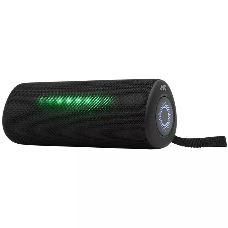 Stereo nešiojamasis Bluetooth garsiakalbis JVC XS-E423B, 24 W RMS, IPX5, 4000 mAh, TWS, USB‑C, AUX, juodas