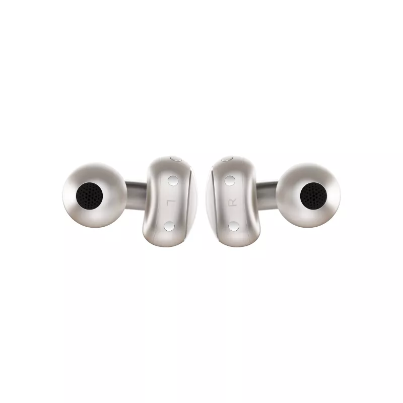 Ausinių komplektas Motorola Moto Buds Loop Bluetooth ant ausies užmaunamos binauralinės, Dolby Atmos, Bluetooth 5.0, ANC, 8 val. atkūrimo, įkrovimo dėklas 520 mAh, smėlinės spalvos