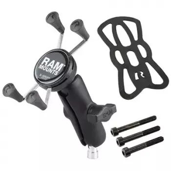 RAM Mounts X-Grip telefono laikiklis motociklo vairo spaustukas juodas