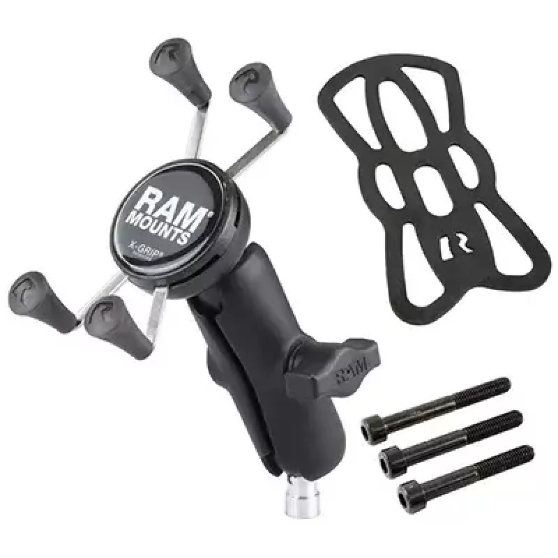 RAM Mounts X-Grip telefono laikiklis motociklo vairo spaustukas juodas