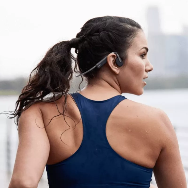 SHOKZ OpenMove ausinės belaidžės ant kaklo juostos sportinės Bluetooth pilkos