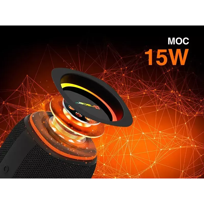 Stereo nešiojamas garsiakalbis TRACER XtremeBeat TWS — 15 W, IPX6, Bluetooth 5.3, 6 val., AUX/USB, mikrofonas