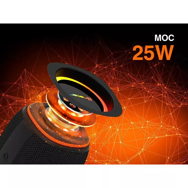 Stereo nešiojamas garsiakalbis TRACER XtraVox XL TWS BT RGB — 25W RMS, IPX6, Bluetooth 5.3, AUX, USB-A