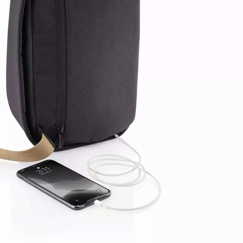 Apsaugota nuo vagystės kuprinė XDDESIGN Bobby Sling — juoda, atspari vandeniui, RFID kišenės, planšetės skyrius, 4 l, 530 g