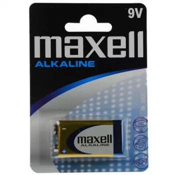 Vienkartinė šarminė 9V baterija MAXELL, 1,5 V, prizminė 9V, 1 vnt., lizdinė pakuotė