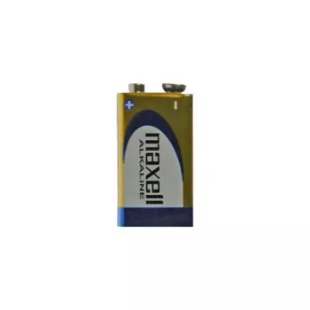 Vienkartinė šarminė 9V baterija MAXELL, 1,5 V, prizminė 9V, 1 vnt., lizdinė pakuotė