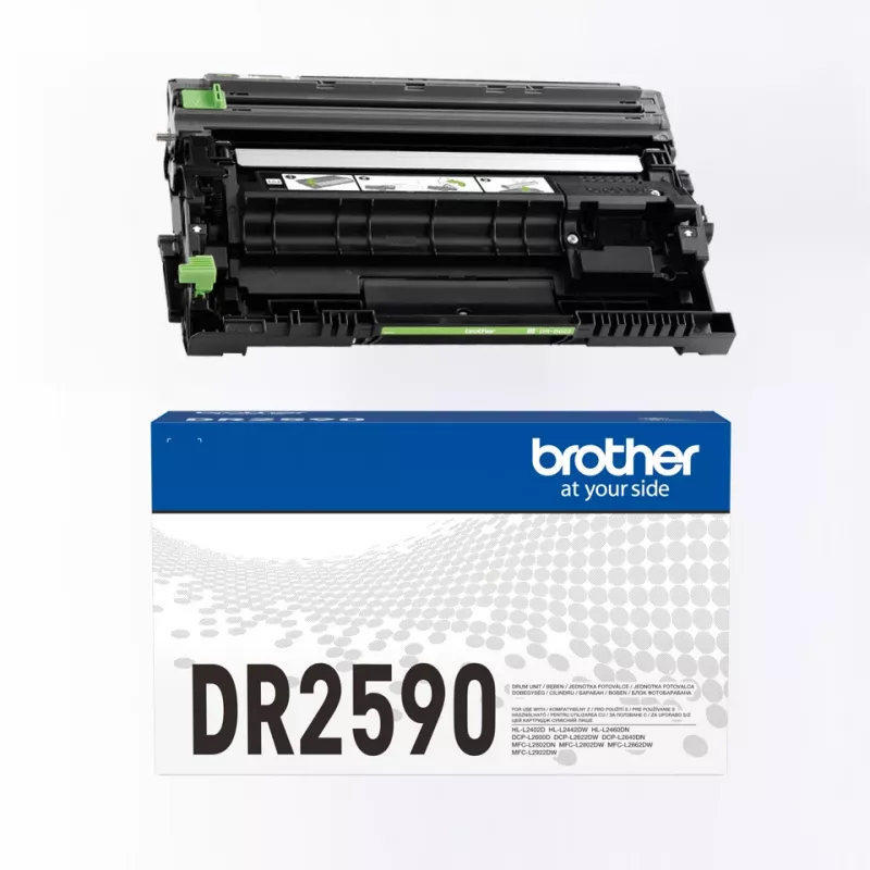 Būgno blokas Brother DR-2590 Originalius juodas lazeriniams spausdintuvams, 15 000 puslapių išeiga, 1 vnt.