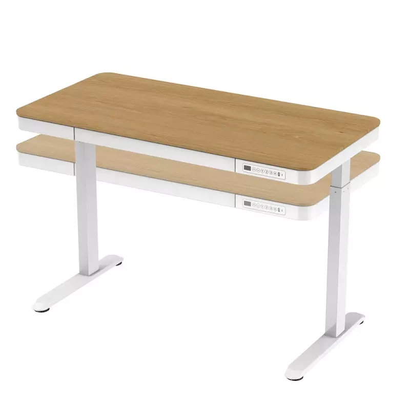 Tuckano elektrinis reguliuojamo aukščio stalas ET119W-C baltas/ąžuolas