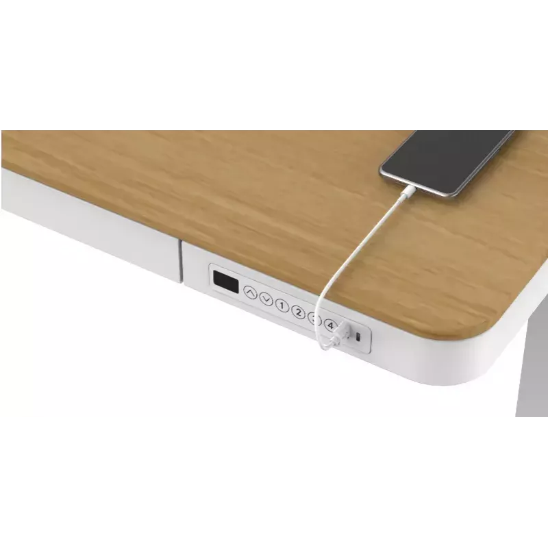 Tuckano elektrinis reguliuojamo aukščio stalas ET119W-C baltas/ąžuolas
