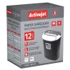 Popieriaus smulkintuvas ActiveJet ASH-1201D, juostelinis pjovimas 5 x 38 mm, 22 cm įvestis, 12 lapų talpa, 25 l krepšys, P-3, juodas
