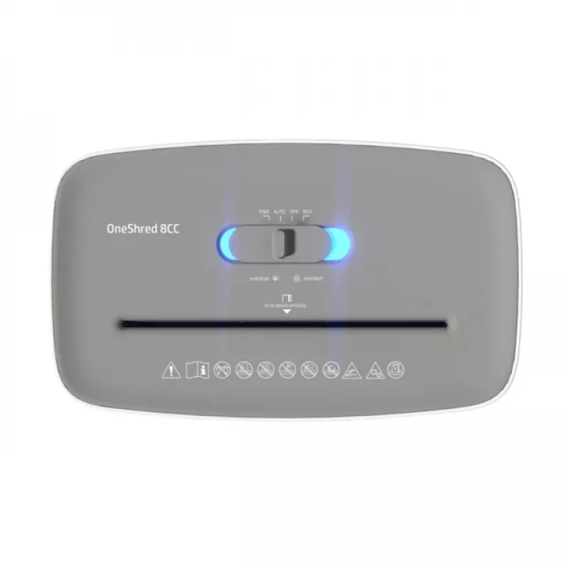HP OneShred 8CC popieriaus smulkintuvas Dalelių pavidalo smulkinimas 68 dB 22 cm Baltas
