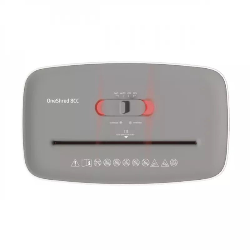 HP OneShred 8CC popieriaus smulkintuvas Dalelių pavidalo smulkinimas 68 dB 22 cm Baltas