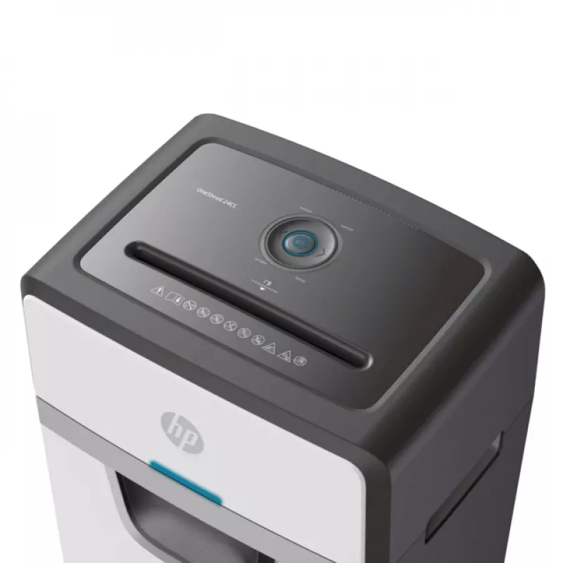 HP OneShred 24CC popieriaus smulkintuvas dalelių pjovimo 65 dB 22 cm Balta, Juoda