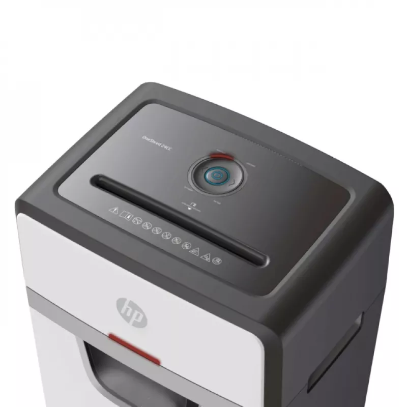 HP OneShred 24CC popieriaus smulkintuvas dalelių pjovimo 65 dB 22 cm Balta, Juoda