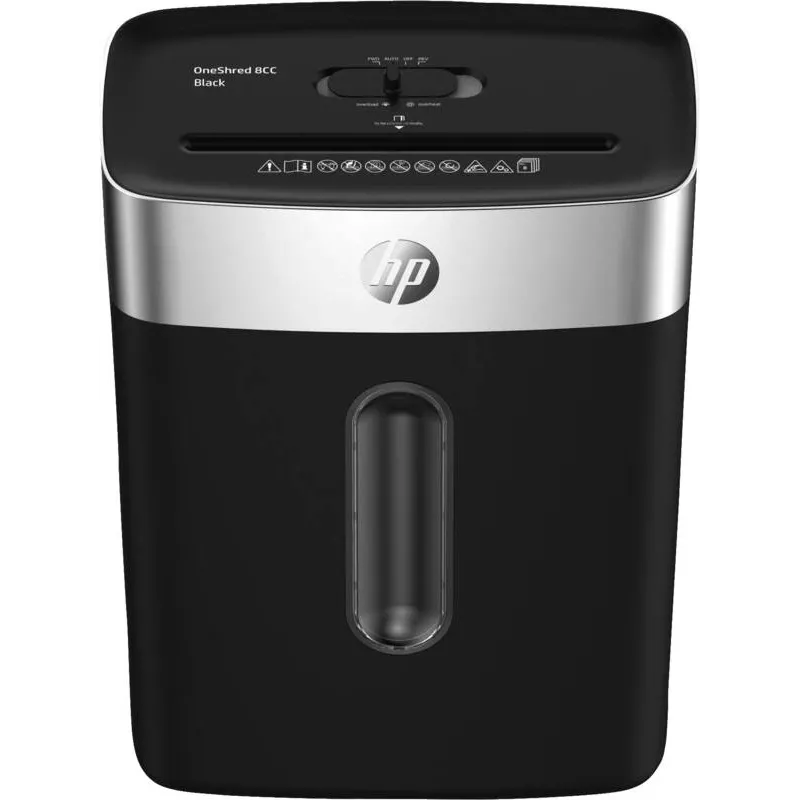 HP OneShred 8CC popieriaus smulkintuvas dalelių pjovimo būdu 68 dB 22 cm juodas