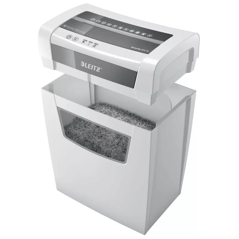 Leitz IQ namų biuro popieriaus smulkintuvas P4, dalelių pjovimas, 22 cm, 4 x 28 mm, 23 l, 225 lapai, 58 dB