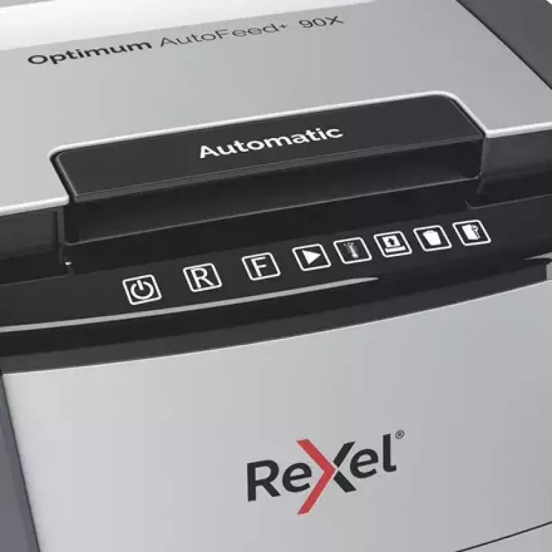 Rexel AutoFeed+ 90X popieriaus smulkintuvas Kryžminis smulkinimas 55 dB Juoda, Pilka