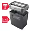 Popieriaus smulkintuvas REXEL Momentum X410 — dalelių pjūvis P-4, 4 x 28 mm, 10 lapų talpa, 23 l krepšys, apsauga nuo užstrigimo