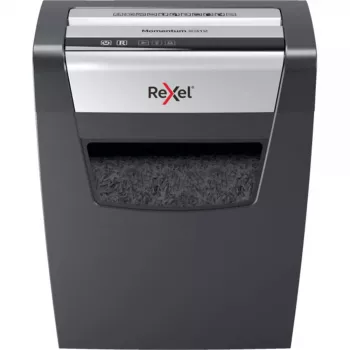 Popieriaus smulkintuvas REXEL Momentum X312 — dalelių pjovimas P-3, 12 lapų talpa, 23 l dėžė, 5 x 42 mm