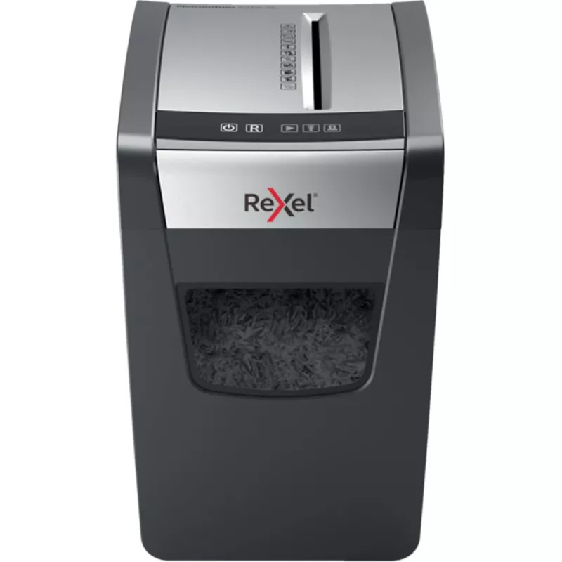Rexel Momentum X410-SL Slimline Cross Cut Paper Shredder P4, kryžminis smulkinimas, 4 x 28 mm, 23 l, 225 lapai, 62 dB, mygtukai