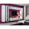 Vitrina Cama Meble VIGO 180 montuojama ant sienos stiklinė spinta 1800×400×300 mm balta/baltas blizgesys