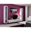 Vitrina Cama Meble VIGO 180 montuojama ant sienos stiklinė spinta 1800×400×300 mm balta/baltas blizgesys