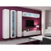 Vitrina Cama Meble VIGO 180 montuojama ant sienos stiklinė spinta 1800×400×300 mm balta/baltas blizgesys